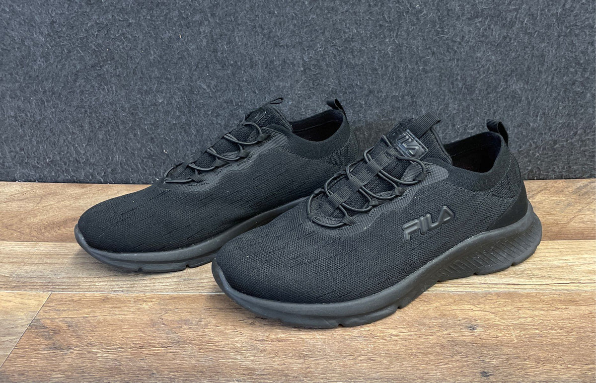 Fila Memory Skyway Triple Black Slip On Women's Running Shoes Sneakers Size 9.5