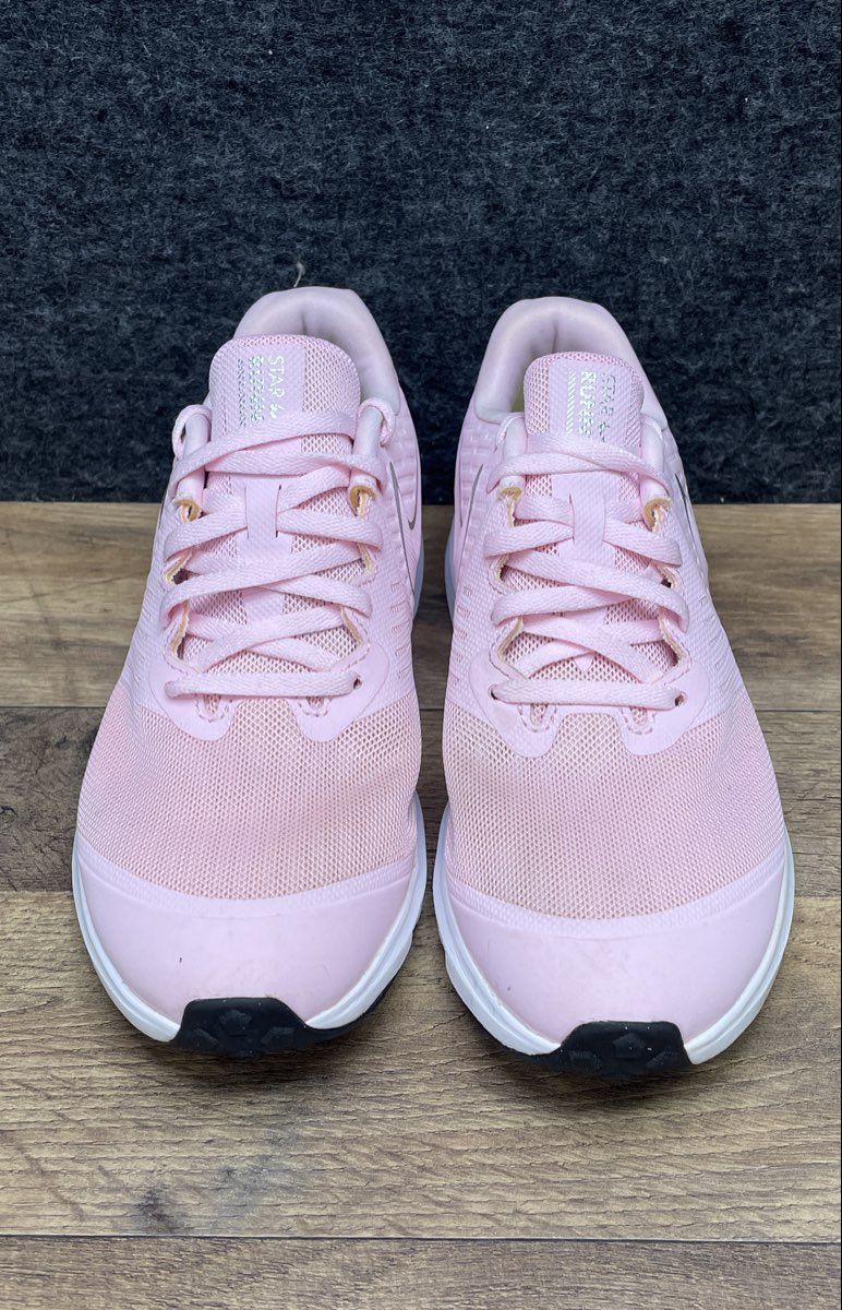 Nike Star Runner 2.0 Arctic Pink Metallic Silver Running Shoes Size 7Y