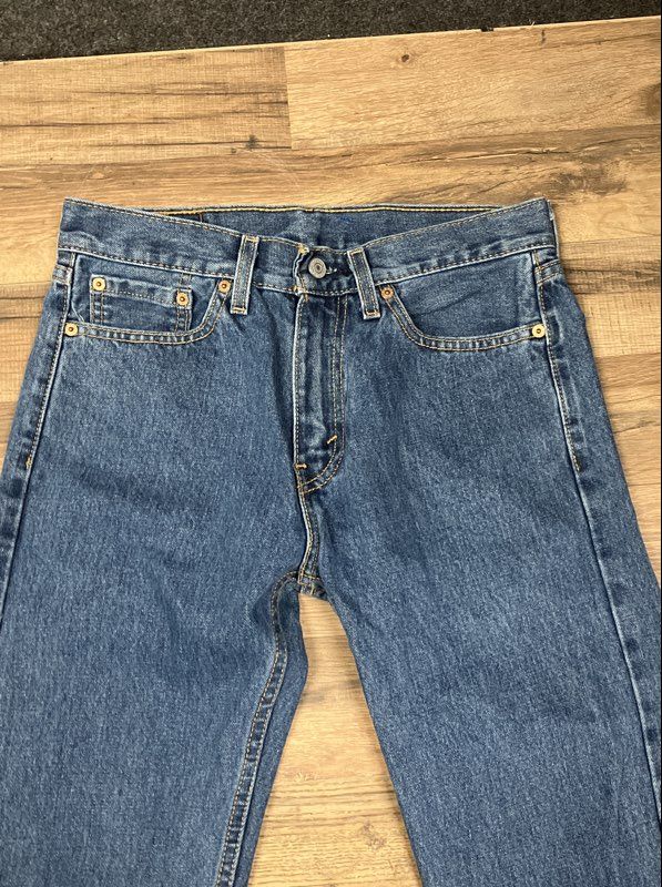 Levi's Men's 505 Regular Fit Straight Leg Blue Denim Jeans Sz W29 L30