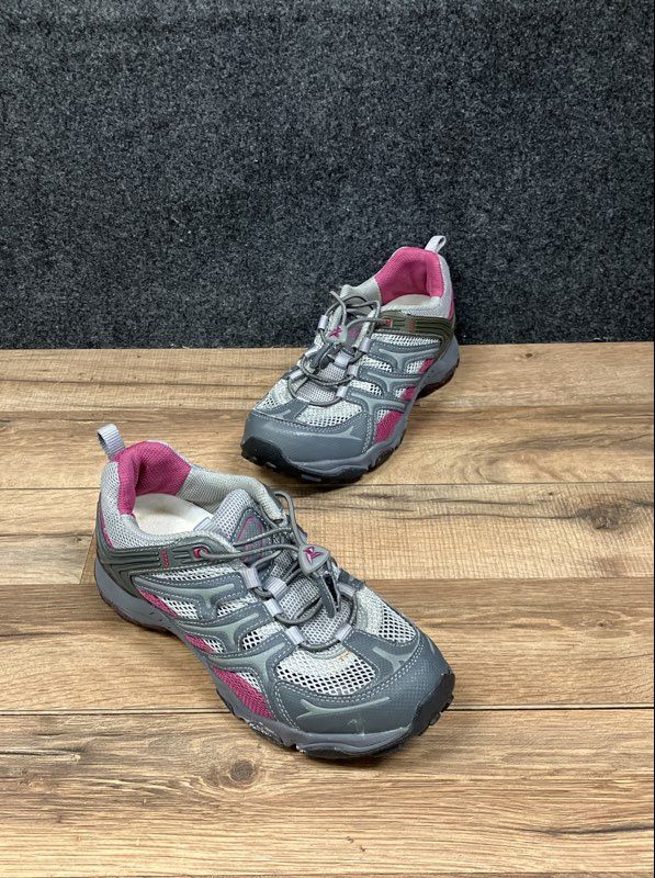 Ecco Receptor Gray Pink Bungee Trail Running Shoes Women's Size 5-5.5