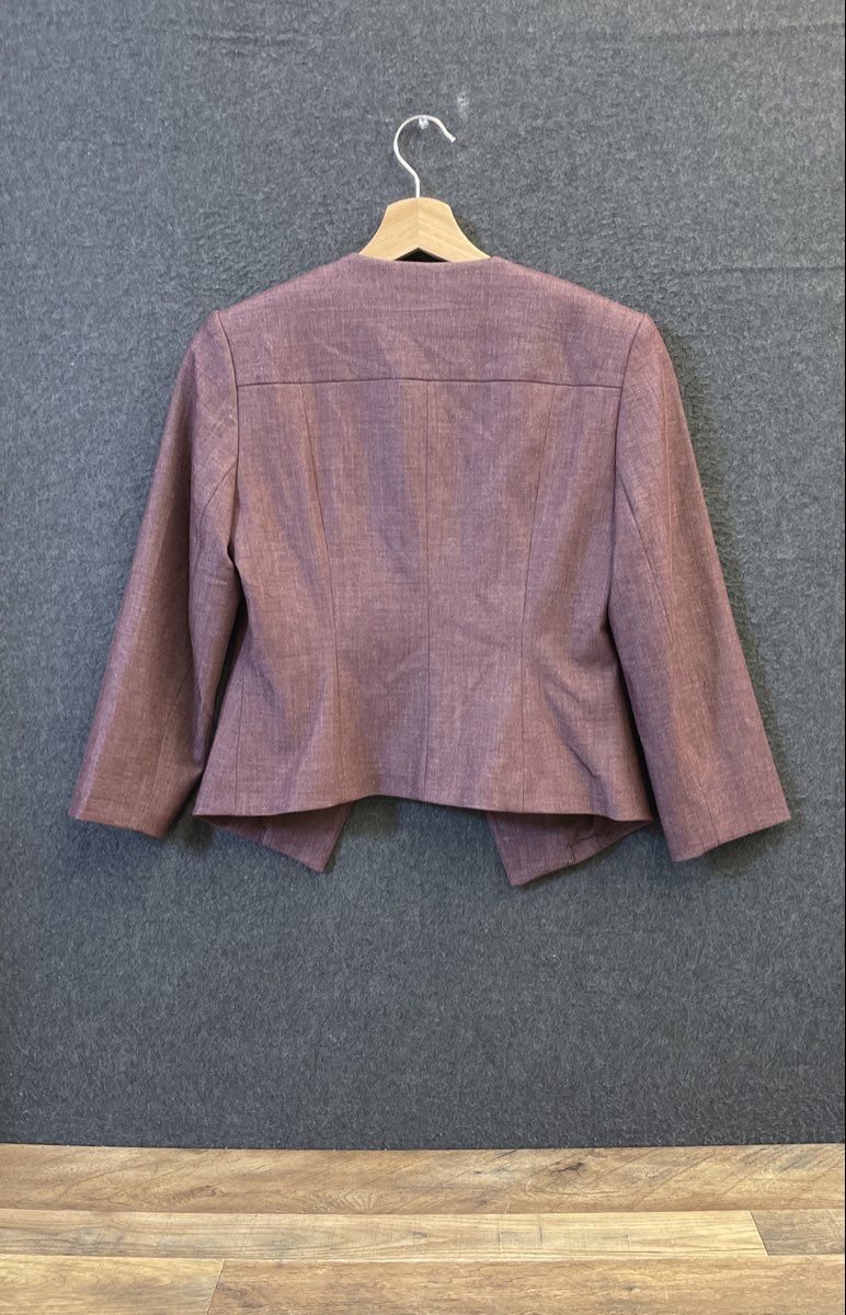 Express Women's Burgundy Open Front Blazer Textured Sz 2