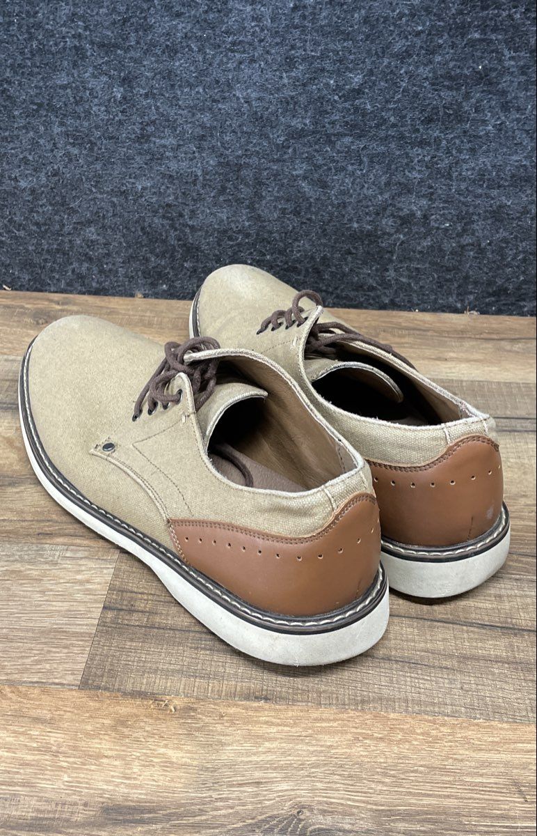 Steve Madden M-DRUDGE Khaki Brown Canvas Oxford Dress Shoes Men's Size 11