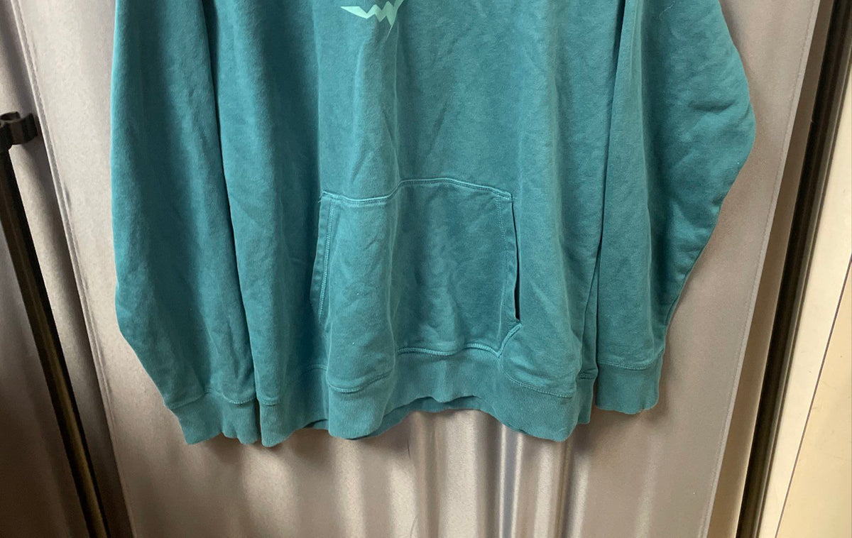 Gymshark Men's Teal Pullover Hoodie Shark Logo Graphic Sweatshirt Sz XXL