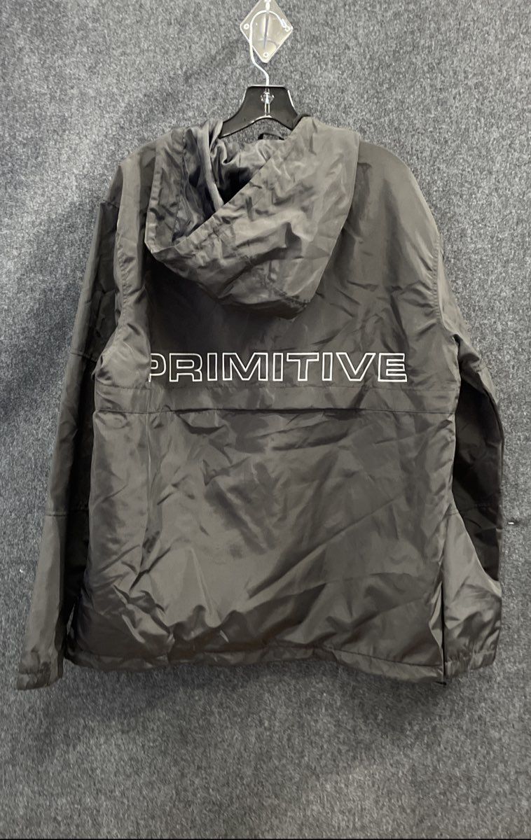 Primitive Men's Black 1/4 Zip Hooded Anorak Windbreaker Jacket Logo Size L