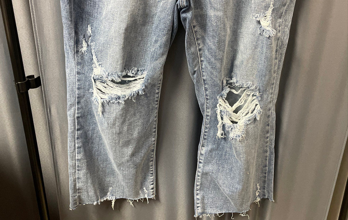 Judy Blue Women's High Waist Wide Leg Distressed Blue Jeans Sz 20W NWT