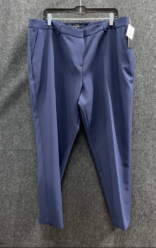 Tahari ASL Women's Navy Blue Trouser Pants Stretch Size 18 NWT