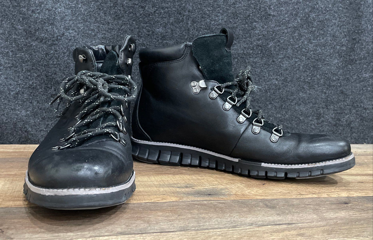 Cole Haan ZEROGRAND Black Leather Hiker Boots Men's Size 11M