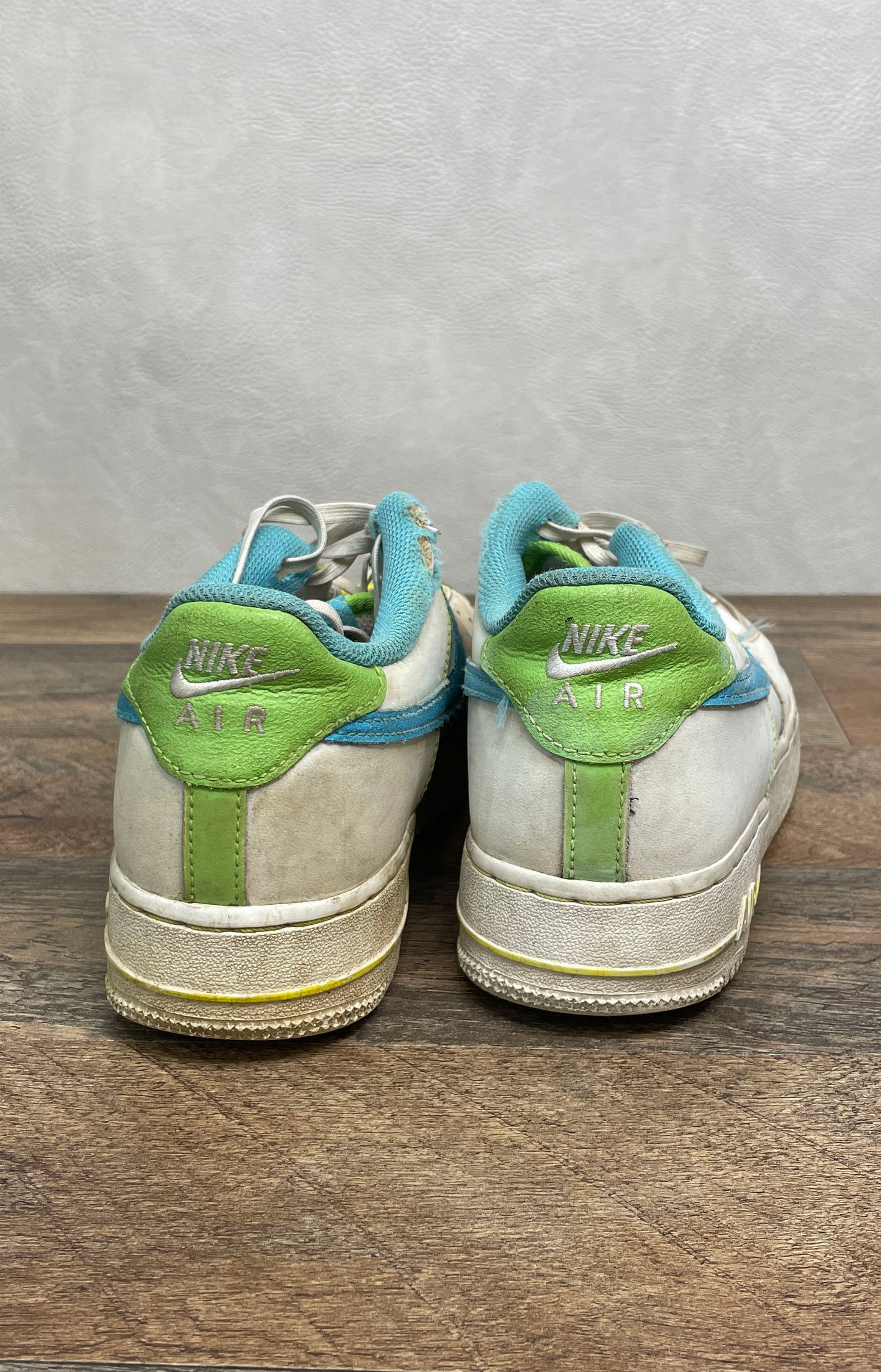 Nike Air Force 1 Low GS White Baltic Blue Stadium Green Sneakers Size 7Y