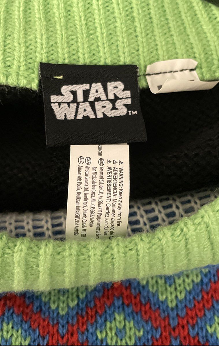 Star Wars The Mandalorian Grogu Ugly Holiday Sweater Adult Size L/XL Pom Poms
