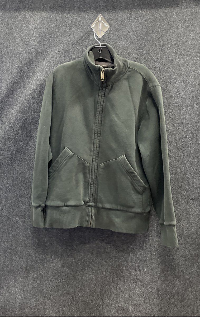 Eddie Bauer Men's Dark Green Full Zip Sherpa Lined Mock Neck Jacket Size M
