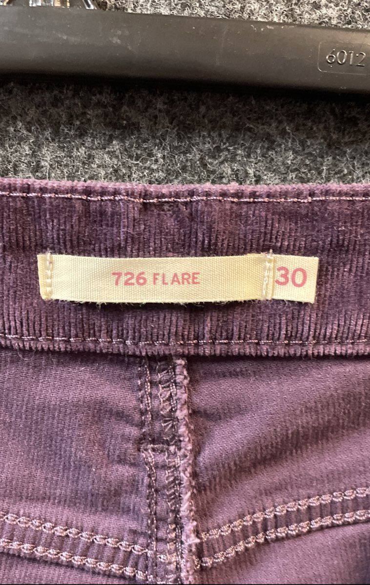 Levi's Women's 726 Flare Corduroy Pants Purple High Rise Size 30x32 NWT