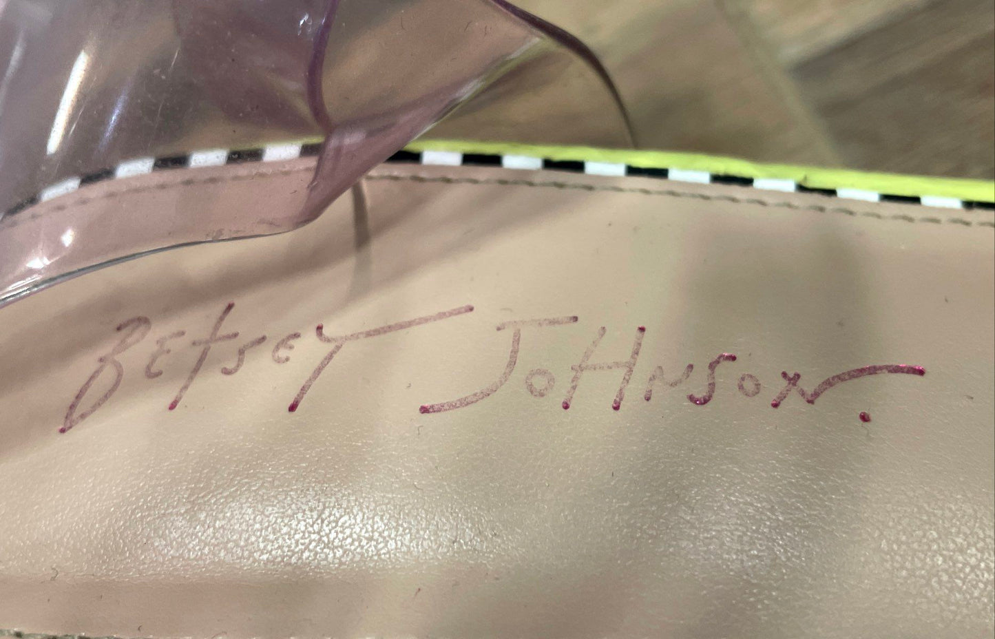 Betsey Johnson Floryn Floral Clear Strappy Platform Clog Sandals Size 9