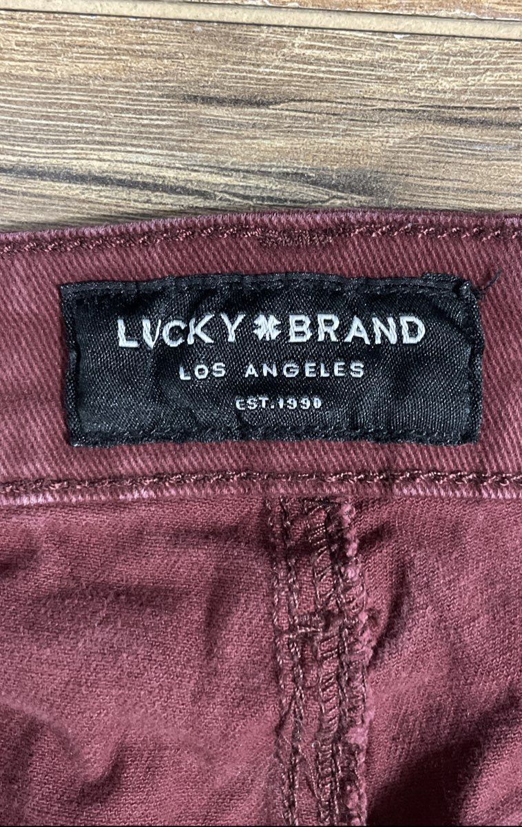 Lucky Brand Women's Burgundy High Rise Flare Jeans Maroon Cotton Sz 6/28 R
