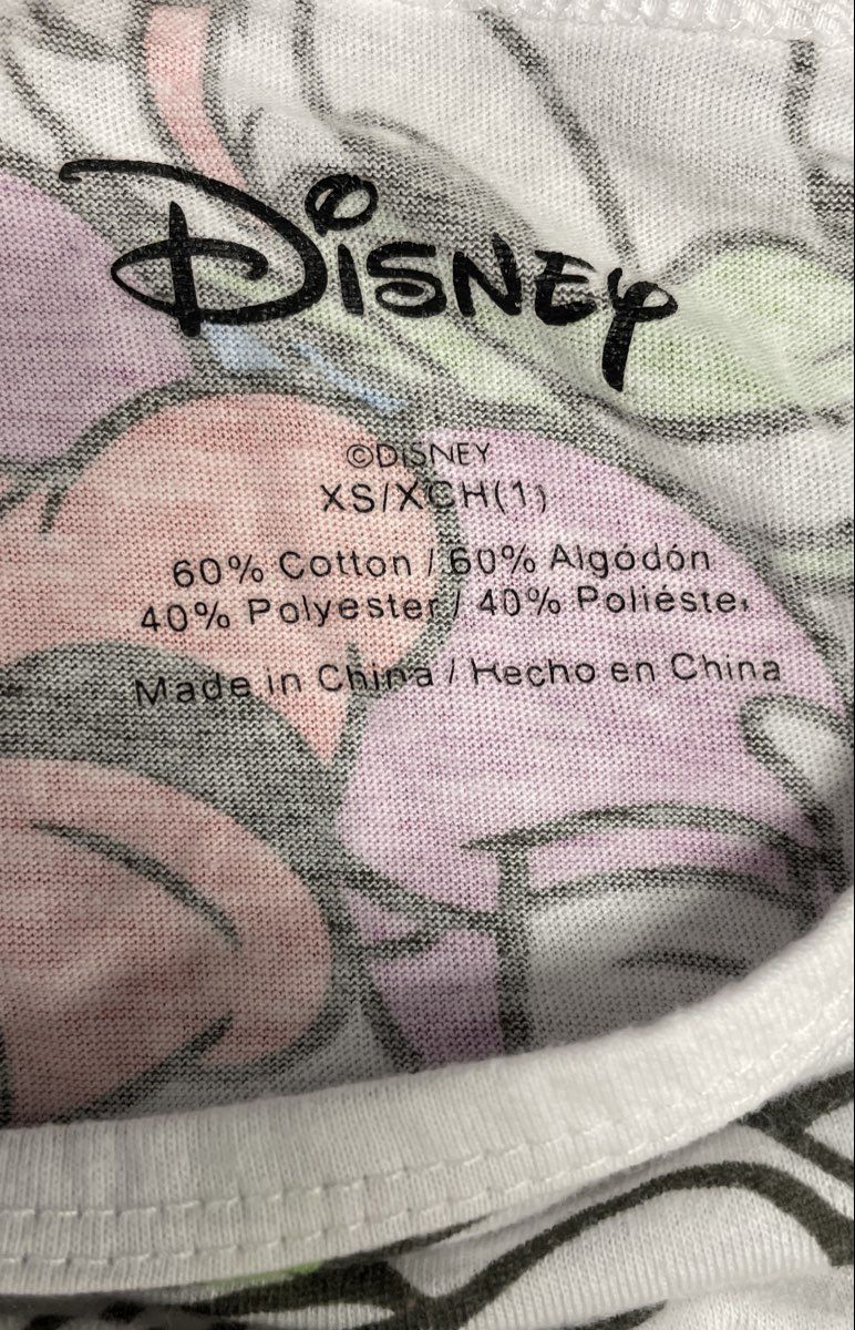 Disney Women's Tank Top White Multicolor Mickey Minnie Donald Goofy AOP Sz XS