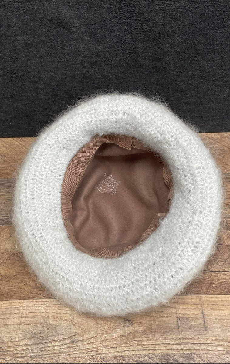 Vintage 60s Glenover Henry Pollak Wool Cloche Hat Fuzzy Mohair Velvet Bow