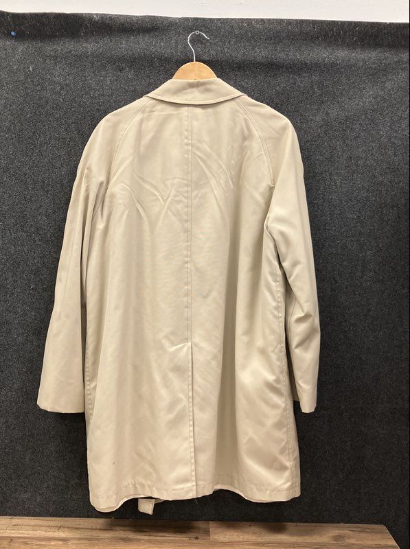 Vintage 70s London Fog Polar Plush Lined Trench Coat Tan Sz 44 Long