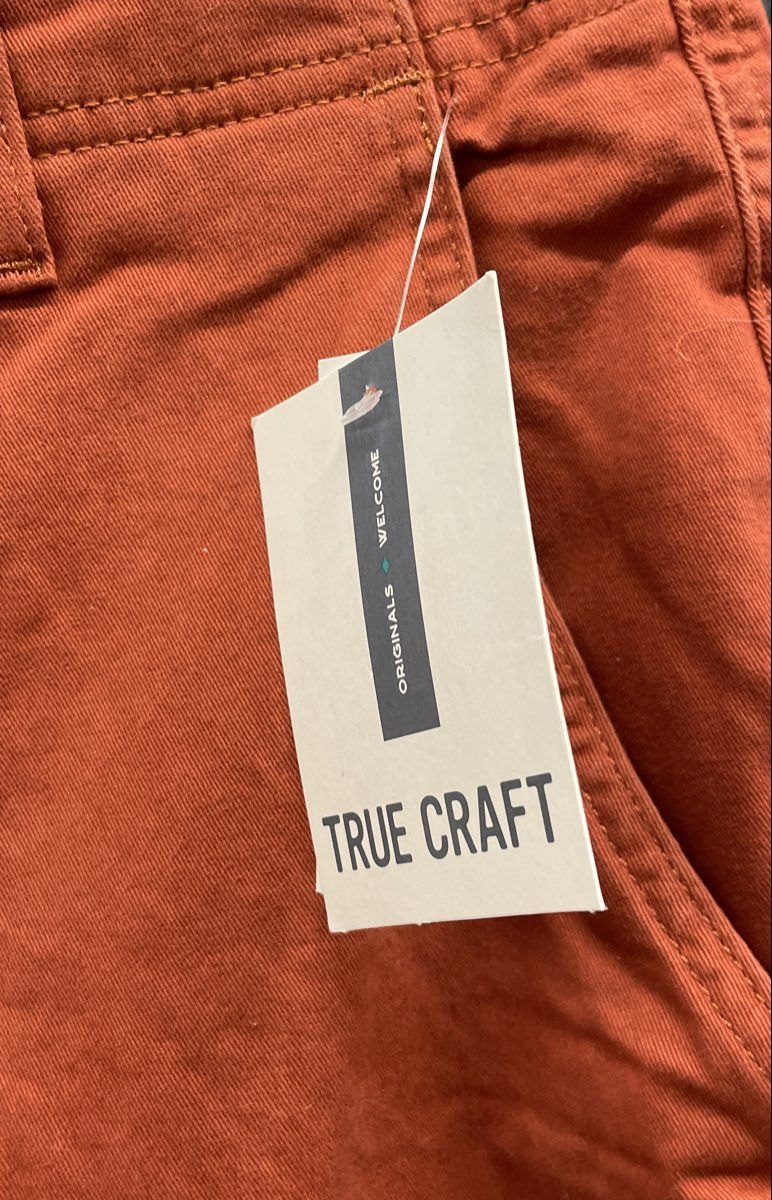 True Craft Men's Rust Red Chino Shorts 9" Inseam NWT Sz 31W