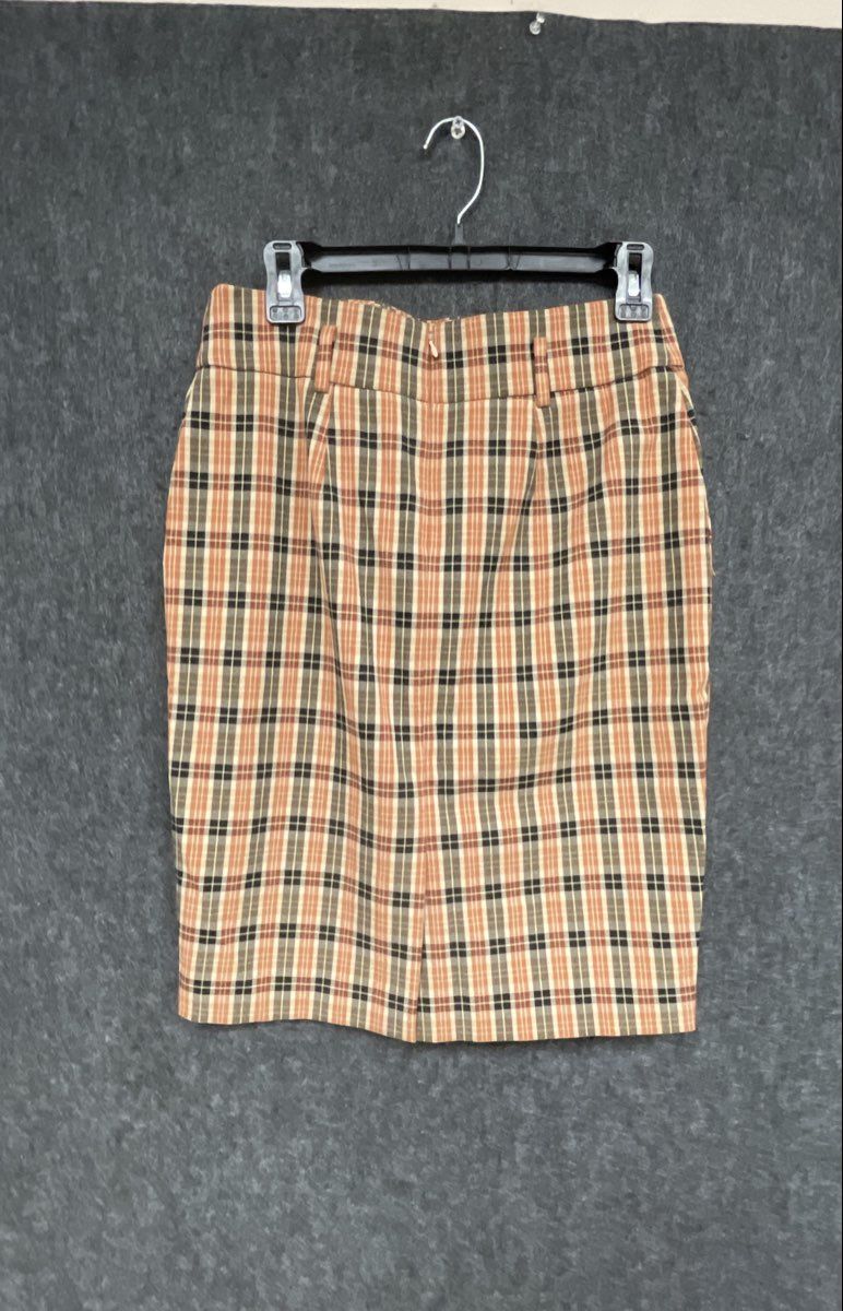 Ann Taylor Factory Women's Multicolor Plaid Pencil Skirt Petite Sz 6P