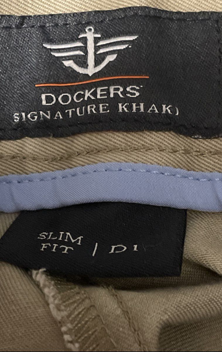 Dockers Men's Signature D1 Slim Fit Flat Front Khaki Chino Pants Sz 36x30