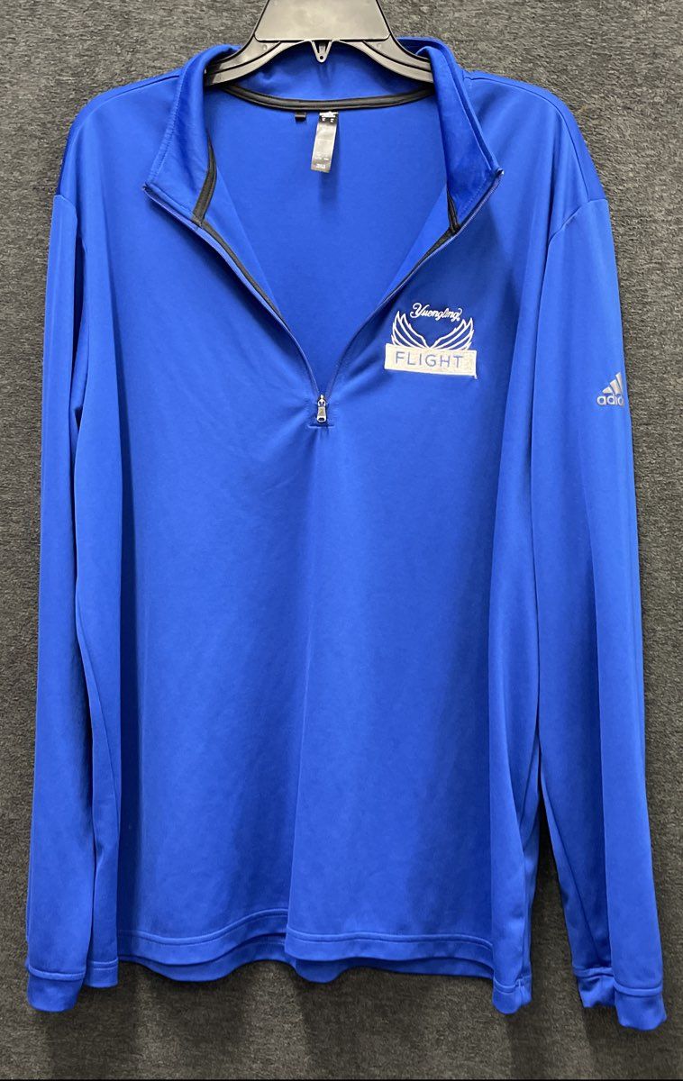 Adidas Men's Royal Blue Yuengling Flight Beer Logo 1/4 Zip Pullover Sz XL