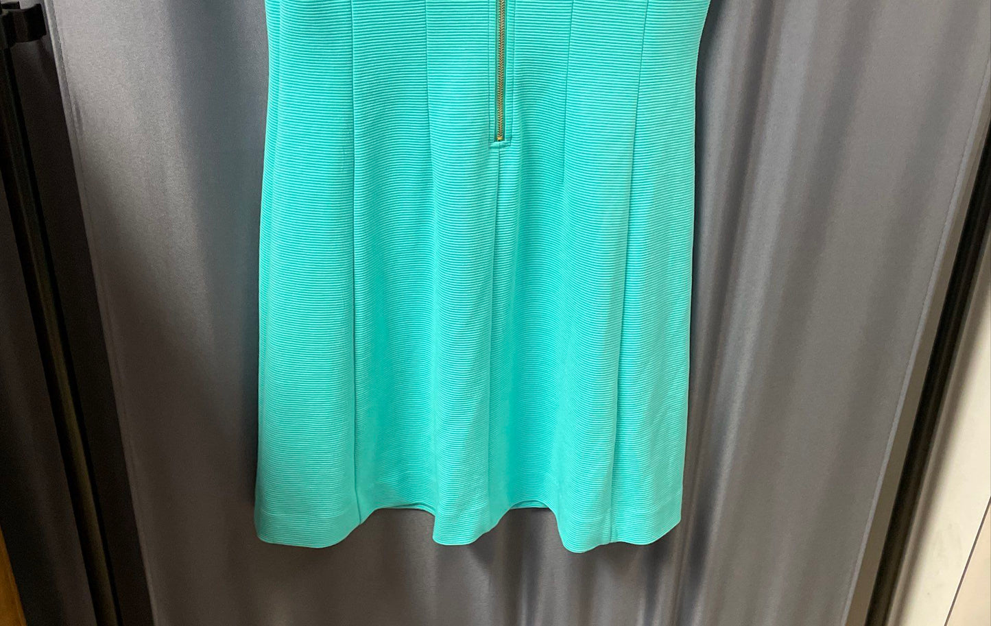 Lilly Pulitzer Women's Turquoise Knit Dress Sleeveless Textured Ribbed Sz M
