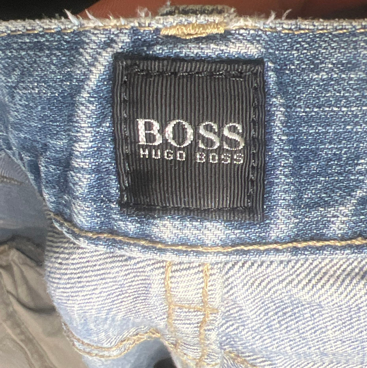 BOSS Hugo Boss Men's Light Wash Straight Leg Denim Jeans Faded Distressed