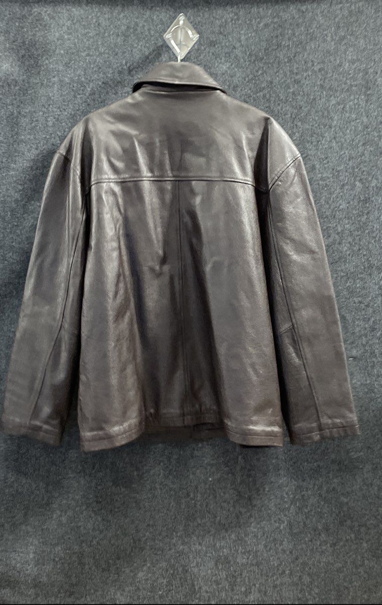 Marcelo Figlia Men's Brown Genuine Leather Full Zip Quilted Lined Jacket Sz L
