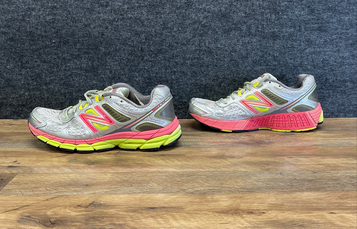 New Balance 860v4 Silver Pink Yellow Running Shoes Women's Size 13