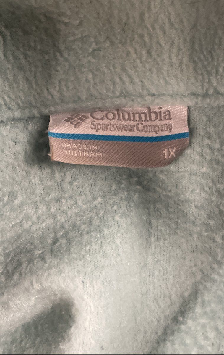 Columbia Women's Benton Springs Full Zip Fleece Jacket Light Blue Size 1X