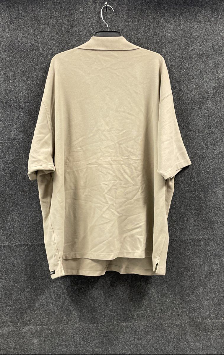 Vintage 90s Harley Davidson Embroidered Logo Pique Polo Shirt Tan Sz XXXL