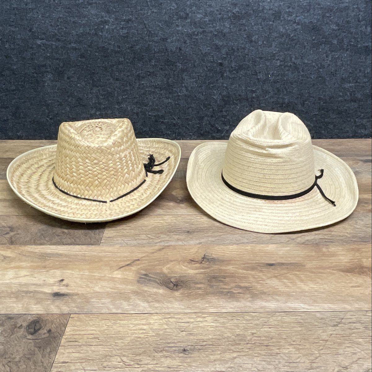 Lot of 2 Ranch Hat Men's Western Cowboy Natural Woven Straw Hats Sz 7