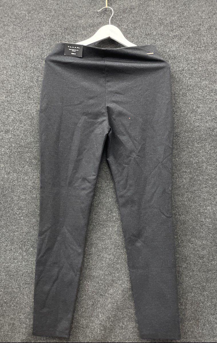 Tahari Women's The Easy Pull on Jegging Heather Black Seamed Front Sz M NWT