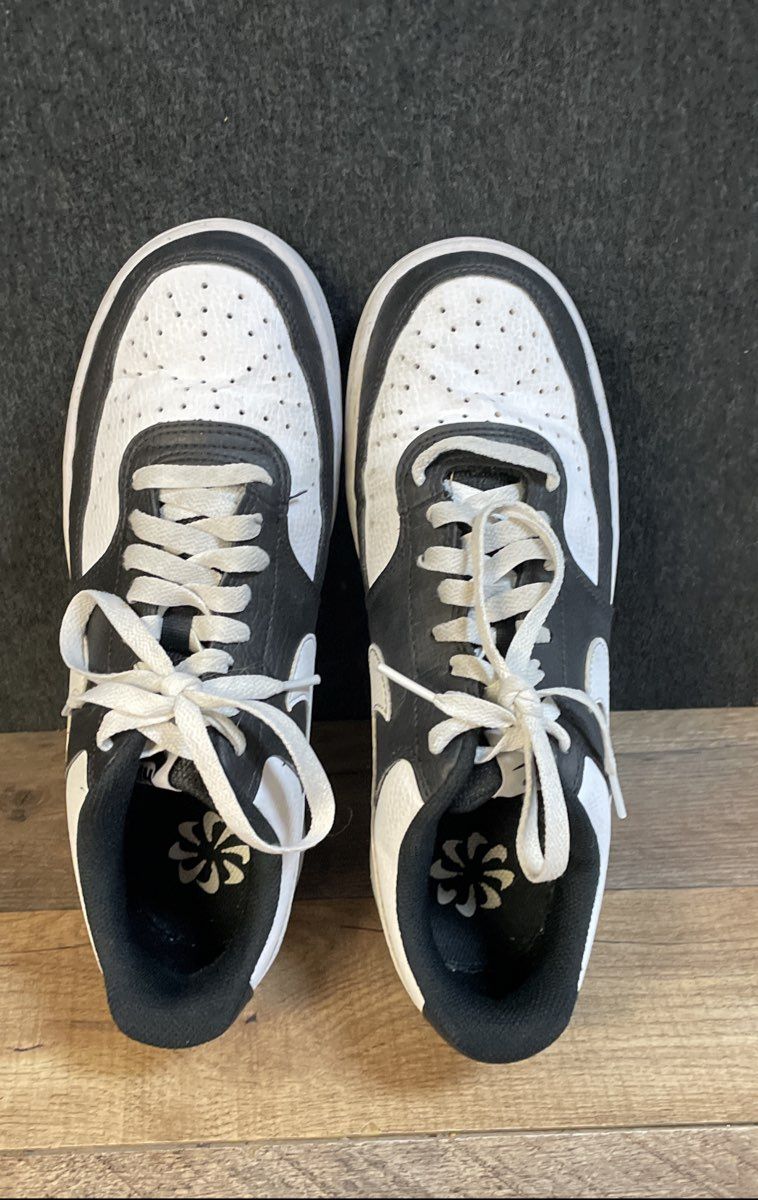 Nike Court Vision Low Next Nature Black White Sneakers Women's Size 9