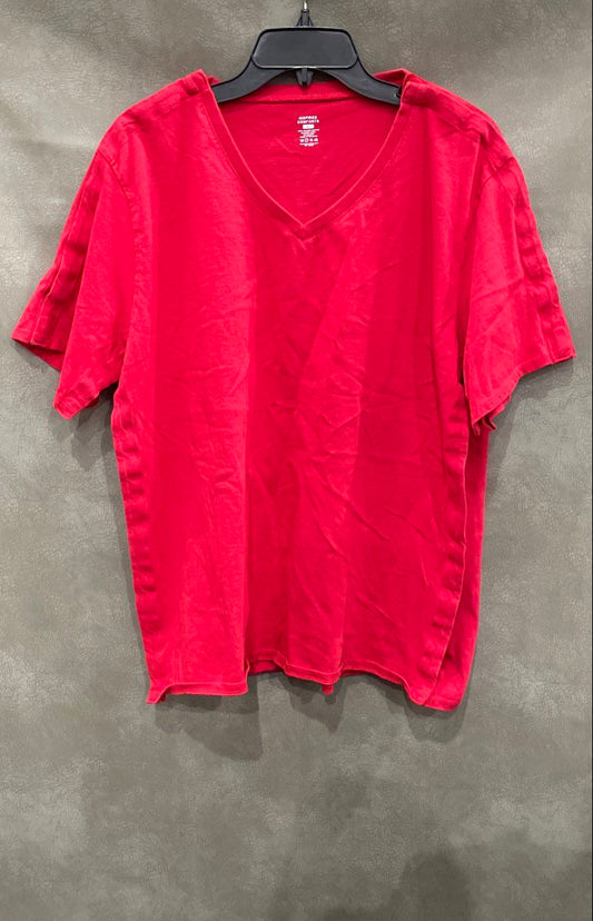 Inspired Comforts Men's Red Adaptive Side Snap Post Surgery T-Shirt V-Neck Sz L
