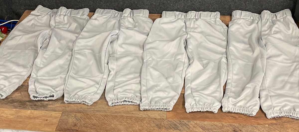 Athletic Works Youth Gray Baseball Pants Lot of 4 Knicker Style Sz S (6-7) NWT