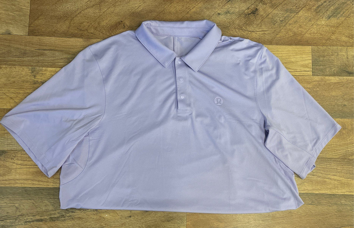 Lululemon Men's Purple Short Sleeve Snap Placket Performance Polo Shirt