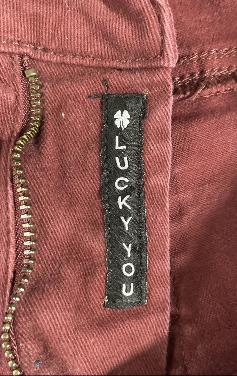 Lucky Brand Women's Burgundy High Rise Flare Jeans Maroon Cotton Sz 6/28 R