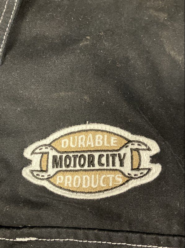 Old Navy Men's Black Moto Short Sleeve Zip Front Work Shirt Size XL