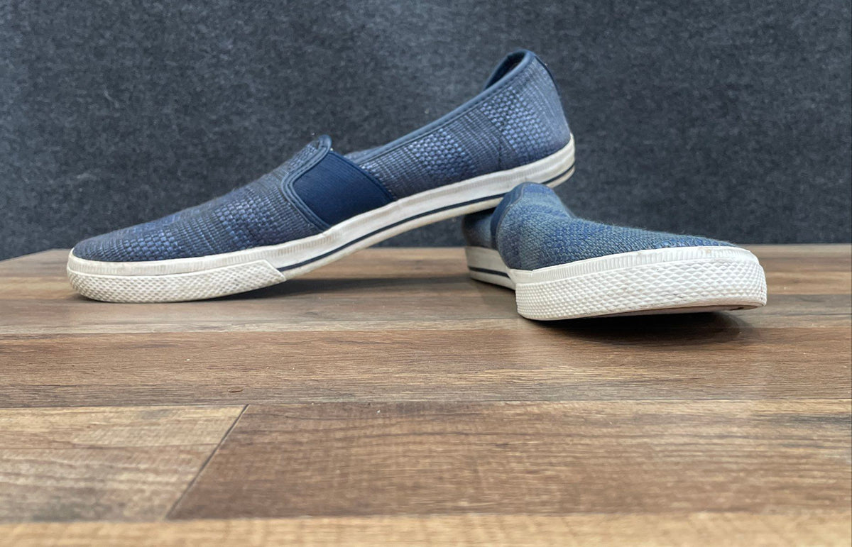 Lauren Ralph Lauren Jinnie Blue Woven Slip-On Sneakers Size 10