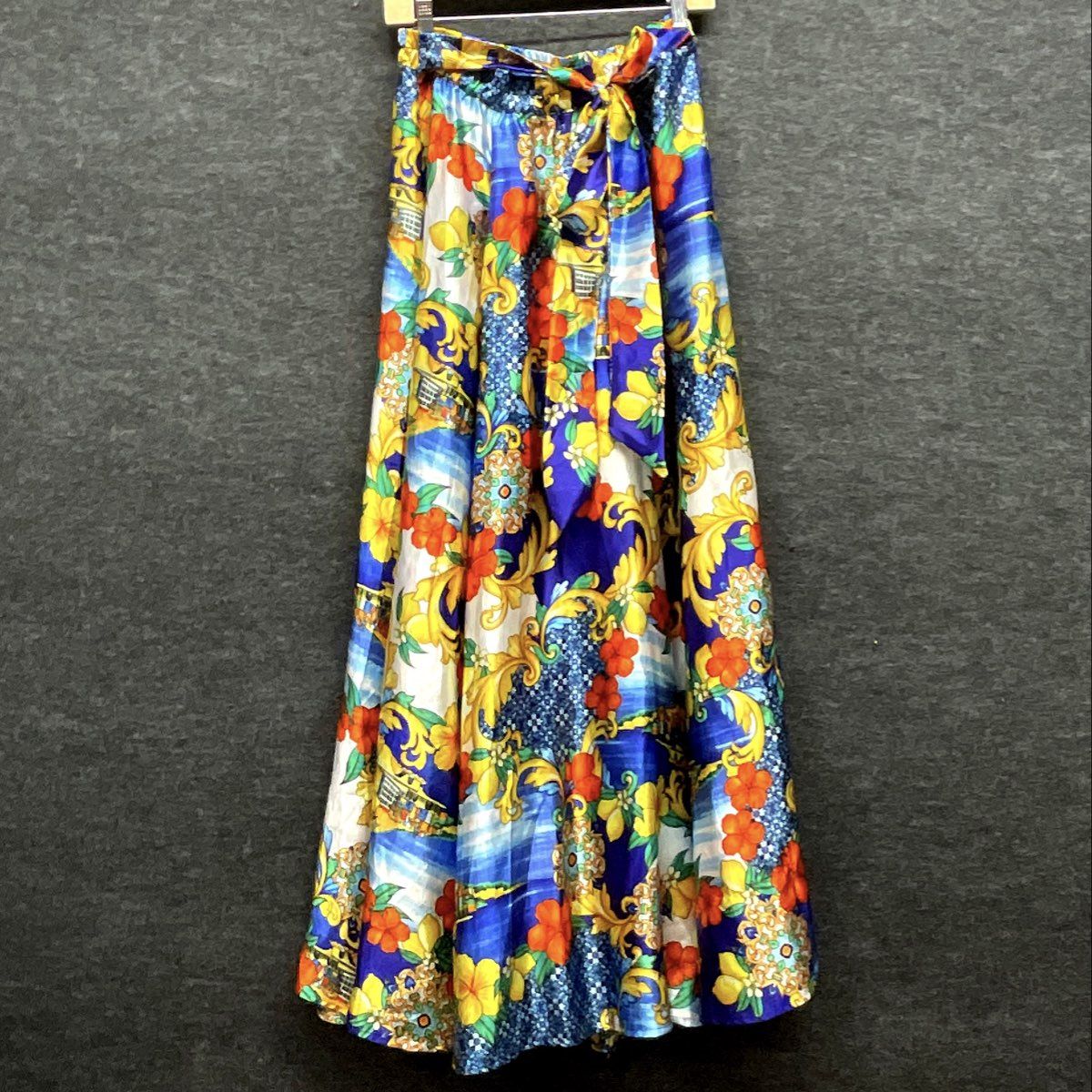 Her Destiny Women's Multicolor Floral Baroque Coastal Print Maxi Skirt Sz M