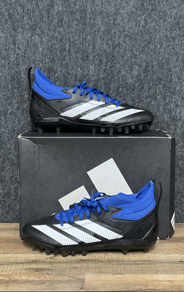 Adidas Adizero Impact.2 Black White Royal Blue Football Cleats Men's Size 9.5