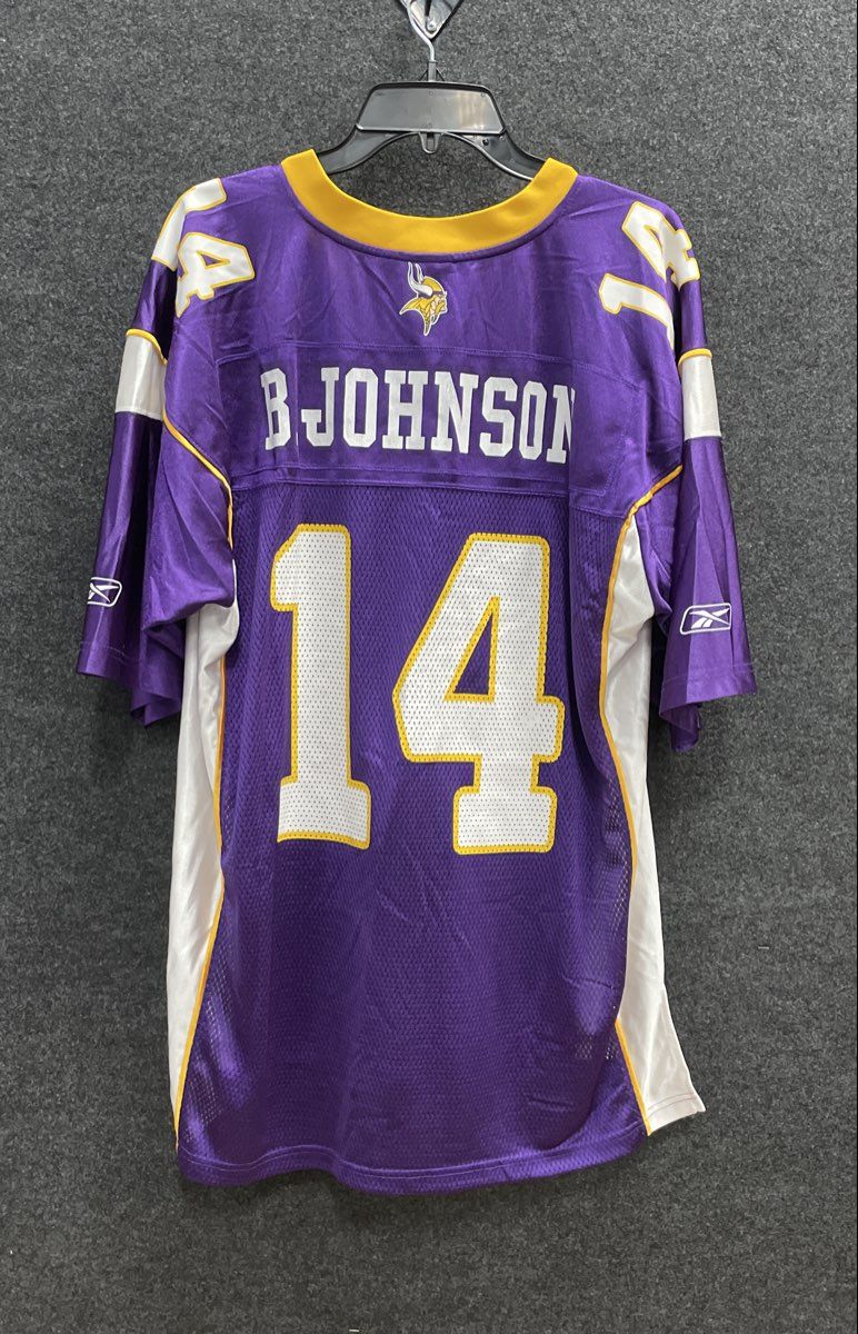 Vintage 2000s Reebok Men's Minnesota Vikings Brad Johnson 14 NFL Jersey Sz L