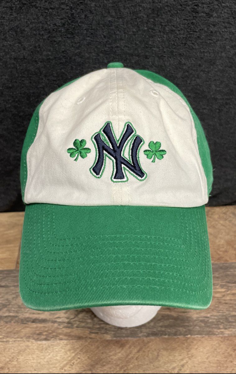 '47 New York Yankees St Patrick's Day Green White Shamrock Adjustable Hat OSFA