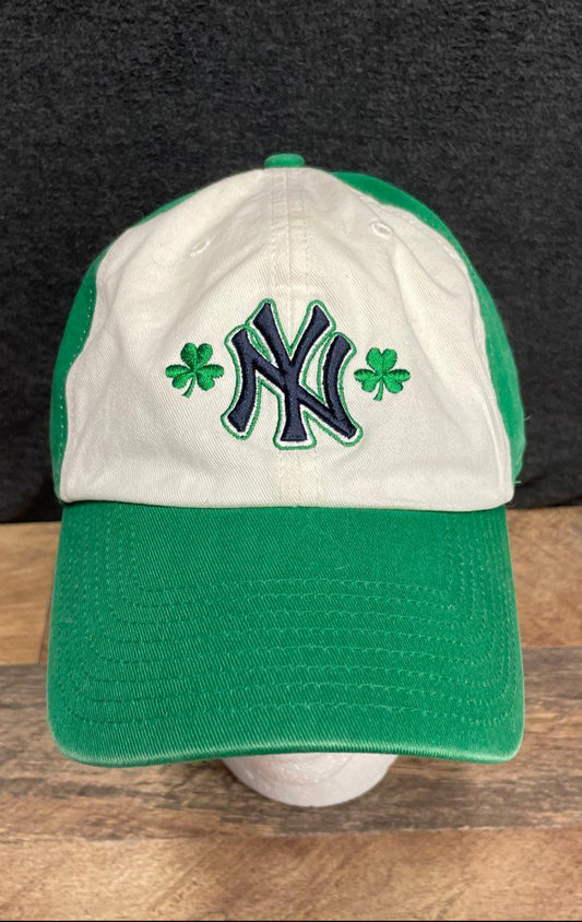 '47 New York Yankees St Patrick's Day Green White Shamrock Adjustable Hat OSFA
