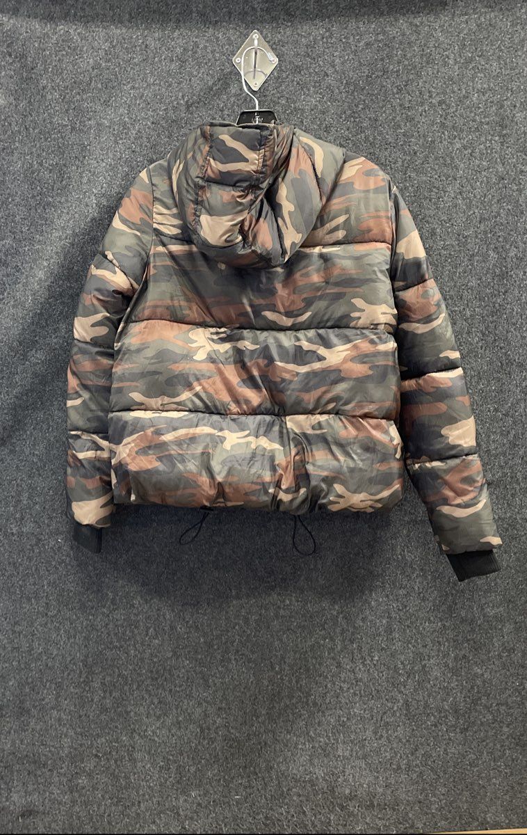 American Eagle Women's Camo Puffer Jacket Full Zip Hooded Insulated Sz S