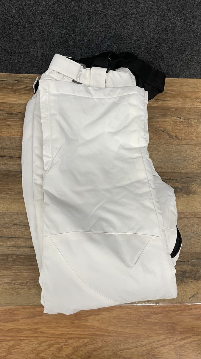 Riviyele Men's White Insulated Snow Ski Pants with Suspenders NWT Sz M