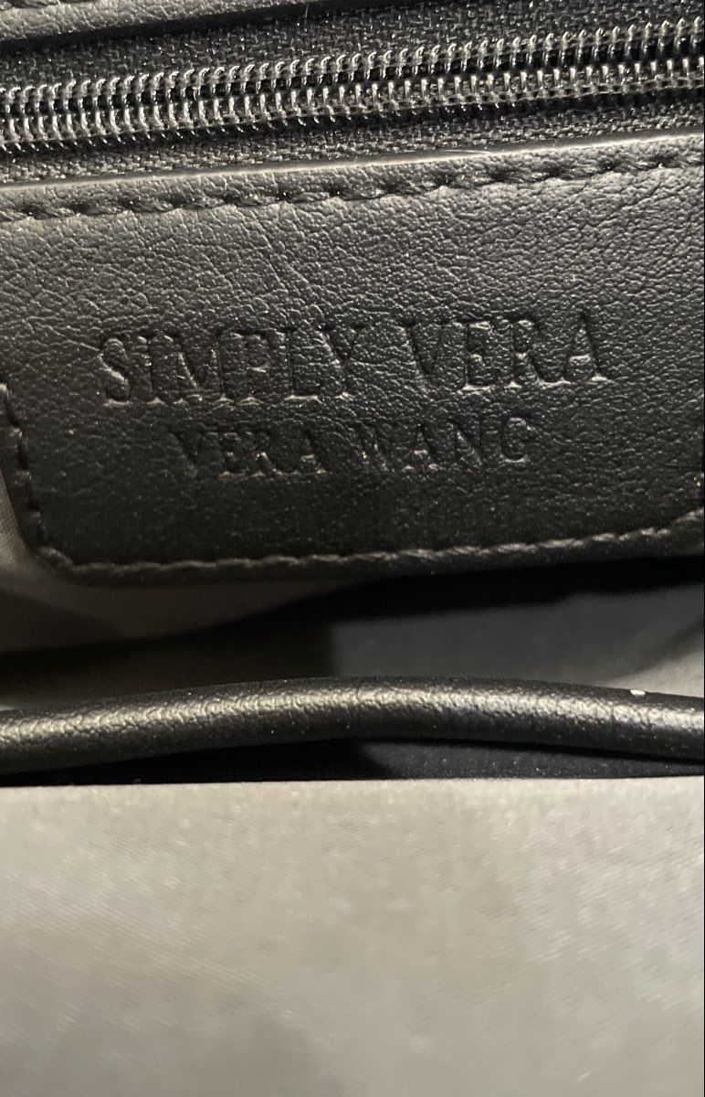 Simply Vera Vera Wang Black Faux Leather Top Handle Satchel Handbag