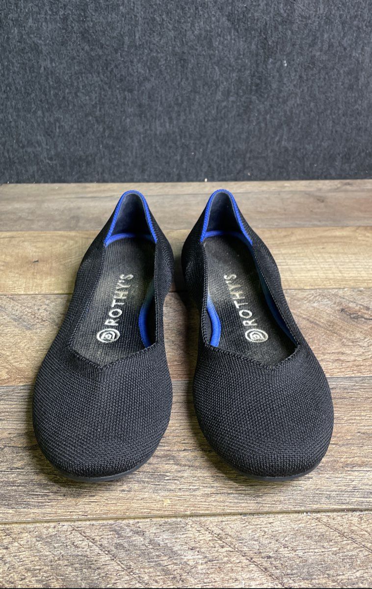 Rothy's The Flat Black Solid Knit Ballet Flats Women's Size 8