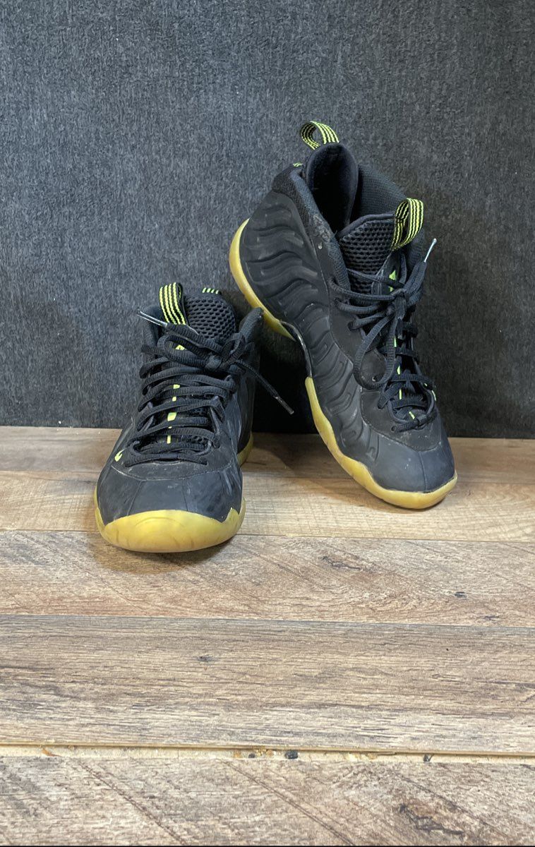 Nike Little Posite One Black Volt Green Youth Basketball Sneakers Size 5.5Y