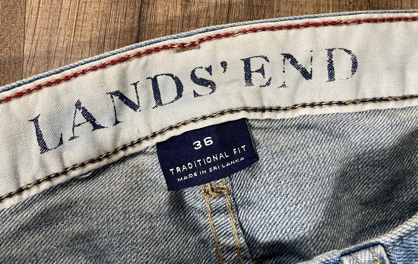 Lands' End Men's Light Blue Traditional Fit Denim Jeans Size 36